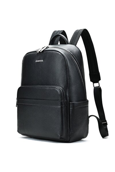 JERMYN'S Men's laptop backpack, genuine leather, Tucson, black