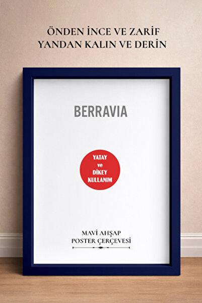 BERRAVIA Kalın Doğal Ahşap Çerçeveli Poster Çerçeve, Boş Çerçeve, Kalın Çerçe...