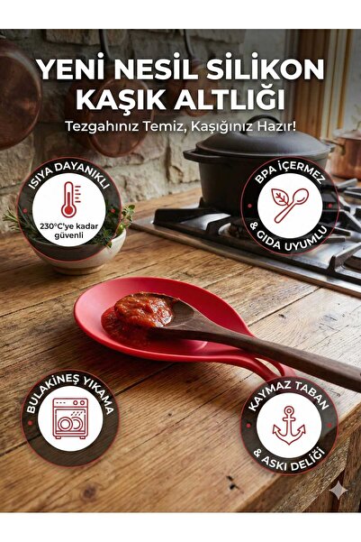 LOVYCO Silicone Spoon Rest - Heat Resistant Countertop Dirty-Proof Spoon Hold...