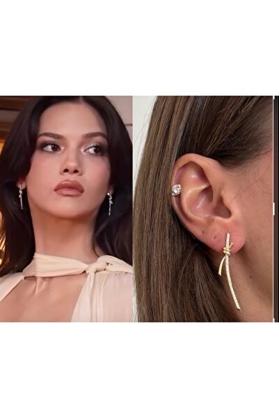 mibrillo Brand Equivalent Zircon Stone Knot Earrings (Innocence Museum Septem...