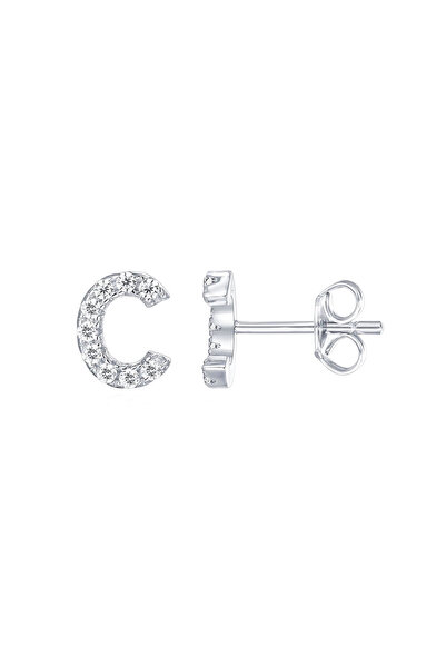 SPARKLES Diamond Letter C Earrings 925 Silver