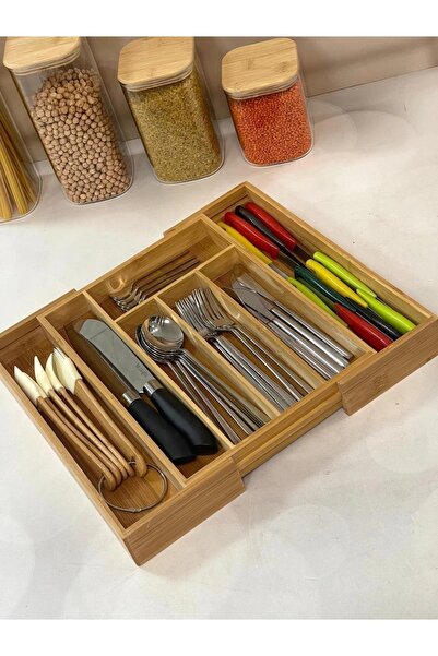 FeyzaDesign Çekmece Düzenleyici, 33/39 cm, Kahverengi, Eşyalarınızı Sade ve D...