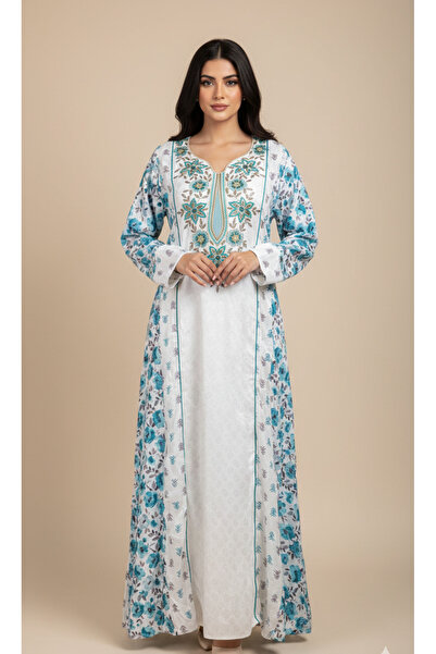 Moda Line "Mayas" jalabiya with rose embroidery and Belt