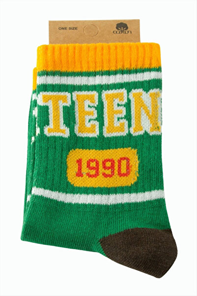 FREEDOM STOREE Culoare Verde șosetă cu dungi 8*28