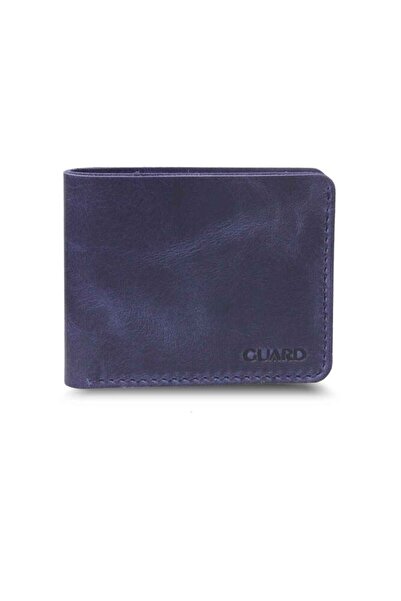 GUARD Antique Navy Blue Genuine Leather Handmade Men's Wallet // Grd260225Wt1559