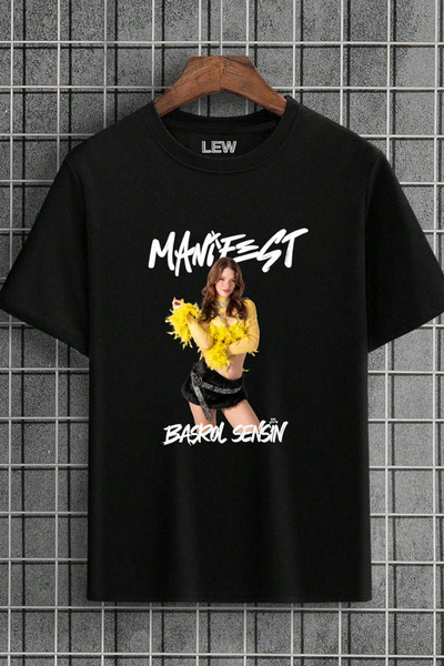 lovver Tricou cu imprimeu premium, ediție limitată de bumbac de bucăți, Manif...