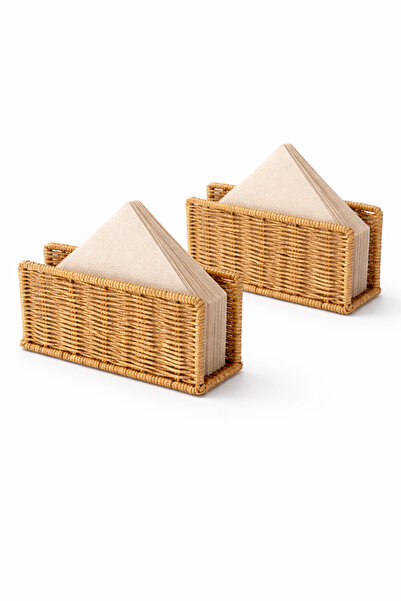 Tuppee Suport vertical pentru șervețele din ratan, set de 2, 14x5.5x8.5 cm – ...