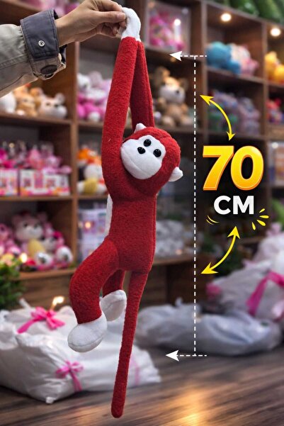 peluş Dev Boy 70 CM Uzun Kollu Sevimli Maymun Oyuncak – Yumuşacık Büyük Boy