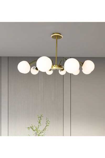 best power Modern pendant chandelier with E27 bulb lighting – 10 bulbs – gold...