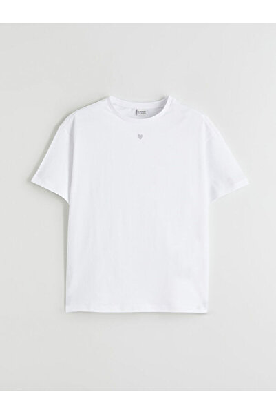 LC Waikiki Rmz Gi̇yi̇m Farkiyla Zero Roba Collar Girls' T-Shirt