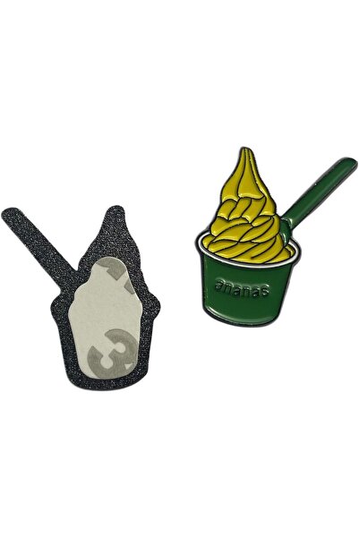 golden pineapple ملصقات آيس كريم حديدية، قطعتان، ملصقات زخرفية