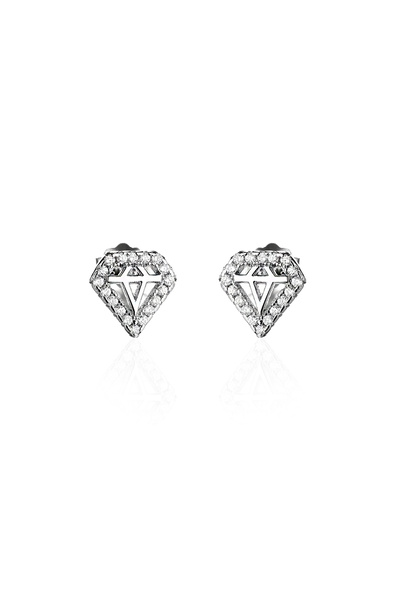 SPARKLES Diamond Shape Silver Earrings 95