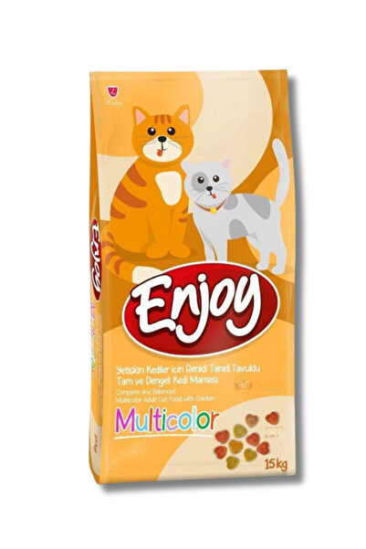 Enjoy Multi Color Renkli Taneli Yetişkin Kedi Mamasi 15 Kg