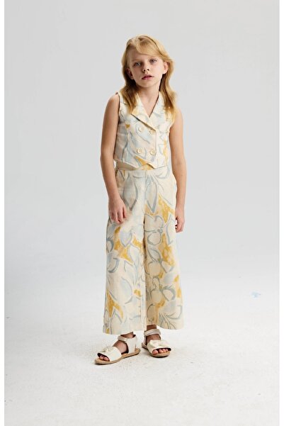 nk kids Limi Girl's Soft Texture Patterned Vest and Pants 2-Piece Set