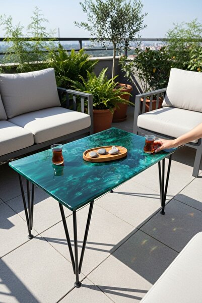 ESAHOME Epoksi El Yapımı Özel Tasarım Orta Sehpa 40x60 (Kişiye Özel Benzersiz...