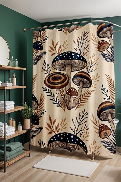 EVPANYA Завіса для ванної кімнати, завіса для душу з малюнком грибного саду, ...