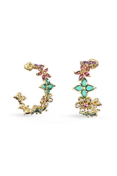 Guess 24mm crystal flowers hoops