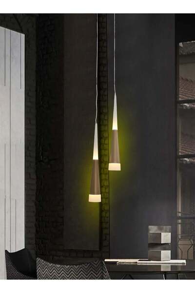best power Modern Dual LED Pendant Light 6961-2-Coffe with Built-in Three Lig...