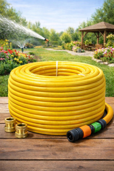 Öz Hur-Mad 1 Parmak 25 Metre Bahçe Hortumu Pastel Sulama Hortumu Basınca Daya...