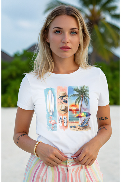 PARUNIV Holiday Vibes women's t-shirt, perfect outfit for vacation