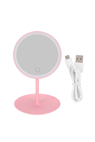 GlaMLo Accessories LED Makeup Mirror with Stand, Adjustable Lighting, USB Rec...