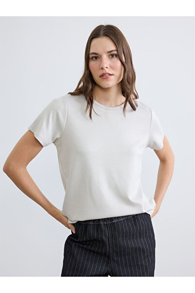 LC Waikiki RMZ GİYİM FARKIYLA Zero Roba Collar Soft Touch Γυναικείο T-shirt