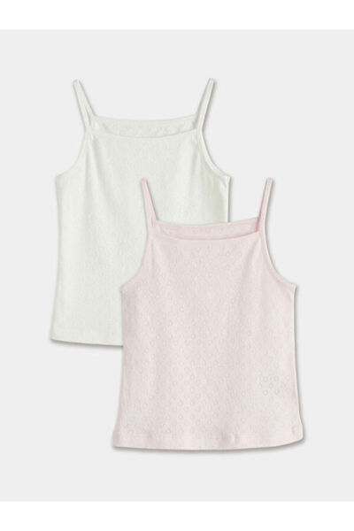 LC Waikiki Rmz Gi̇yi̇m Farkiyla Heart Embroidered Rope Strap Girls' Undershir...