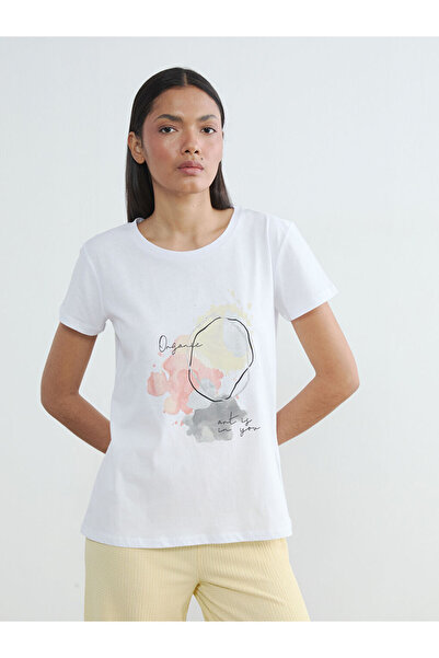 LC Waikiki RMZ GİYİM FARKIYA تي شيرت نسائي مطبوع بياقة روبا