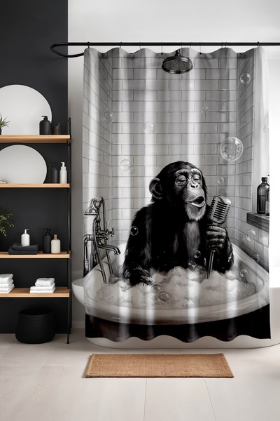 EVPANYA Bathroom Curtain, Bathroom Soloist Patterned Shower Curtain, Bathtub ...