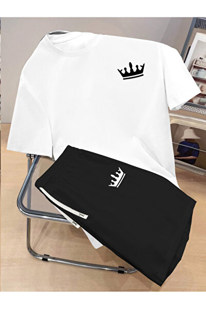 ibibik moda King printed oversize t-shirt shorts set