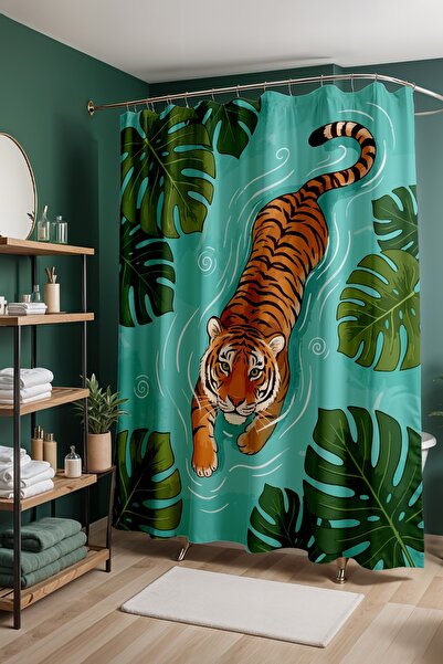 EVPANYA Zavjesa za kupatilo, Noble Tiger Sa deznom zavjesa za tuš, zavjesa za...