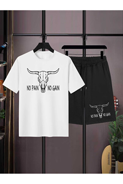 ibibik moda No paine printed oversize t-shirt shorts set