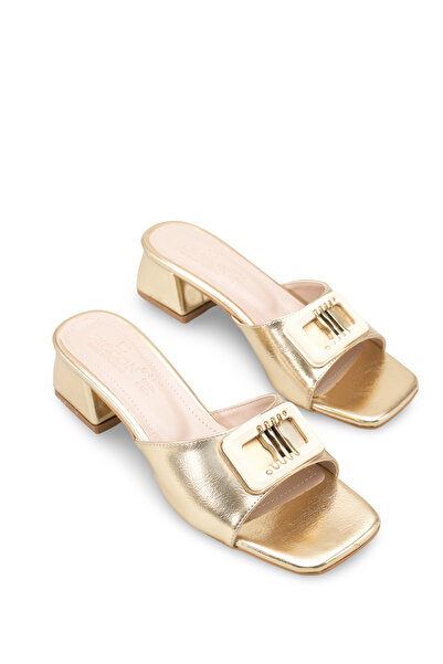 Riccon Tocuri înalte de damă papuci 0012201 Aur Rustic