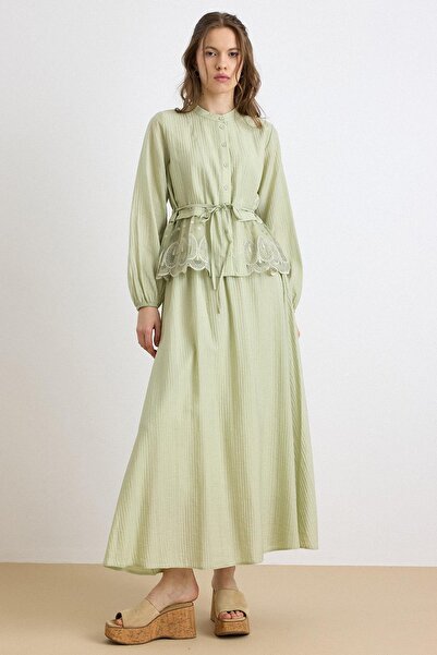 Olcay Güpür Detaylı Gömlek Etek Exclusive Takım ÇAĞLA 9439-TK