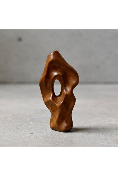 ATELİER LUCERE Eleanor Doğal Ahşap Görünümlü Vazo / Obje