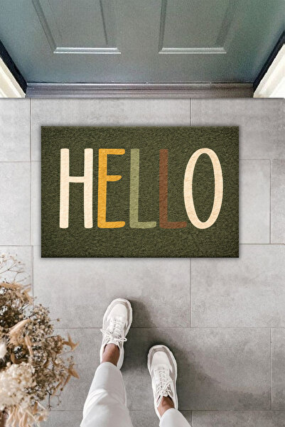 Dormot Home سجادة أرضية حديثة بطباعة رقمية - مكتوب عليها HELLO |   درجات الطب...