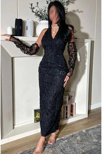 lavera fashlon Lavera ~ Luxurious black evening dress with sequin and bead em...
