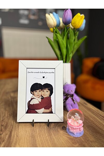 AY AN STUDYO Kar küresi Anahtarlık ve Fotoğraflı Çerceve Kadınlar Günü Hediye...