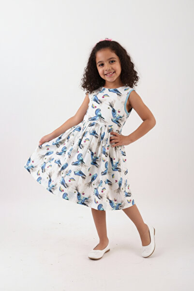 SOULTAN Summer Nature Birds Printed Dress For Girls