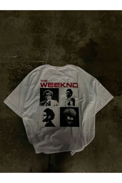 Violon Λευκό μπλουζάκι με στάμπα The Weeknd, Unisex, Oversize