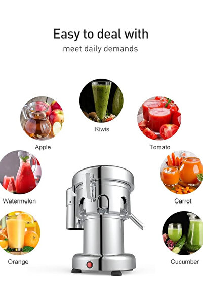 LETWOO Commercial Automatic Juicer 550W Electric Fruit and Vegetable Juice Extractor, Stainless Steel