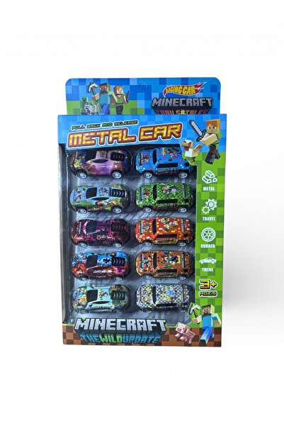 MEGOLA STORE Minecraft Metal Araba Seti 10 Adet