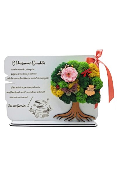 OEM Decorative Painting with Light Beige Tree, Stabilized Lichens and Ribbon ...