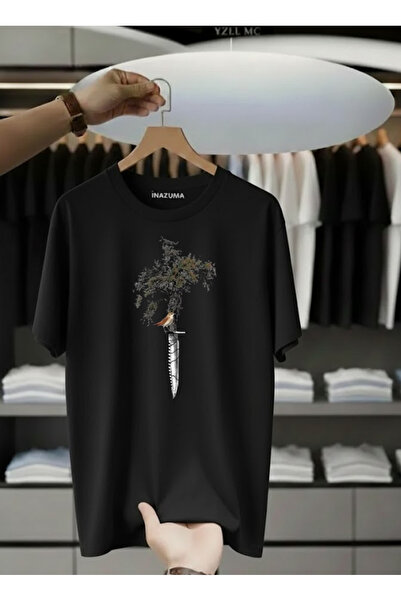 İnazuma Outdoors Unisex velika pamučna majica kratkih rukava sa printom i okr...