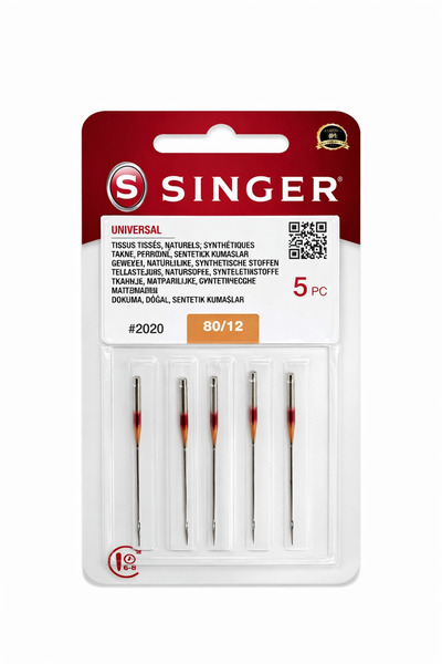 SİNGER 80/12 Universal Dikiş Makinesi İğnesi 5’li Paket #2020 Ev Tipi