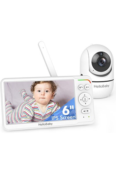 Hello Baby HelloBaby No WiFi Baby Monitor 6" IPS Screen 30H Battery, PTZ Came...