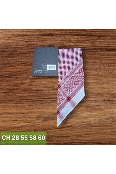 LAZORD شماغ لازورد رجالي احمر كلاسيك فاتح