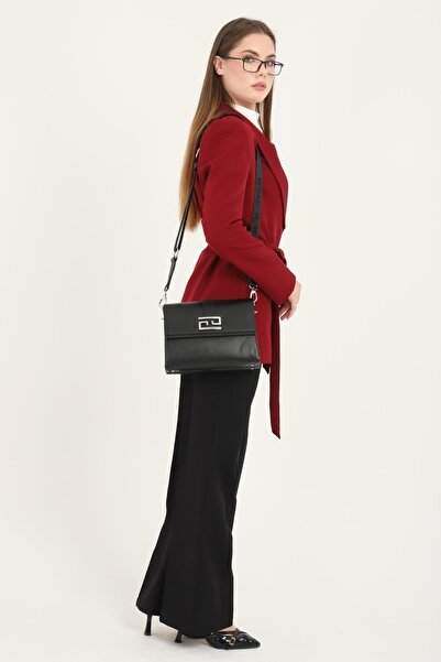 Silver Polo Silver & Polo Sp1009 Women's Crossbody Bag Plain Black-Black