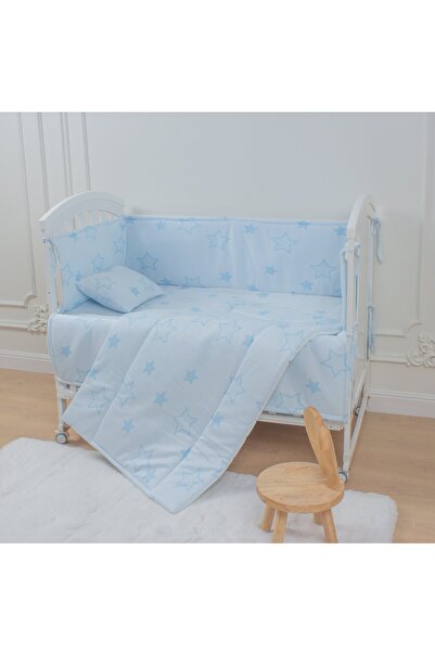 My Baby Baby crib mattress and crib rails, 7 pieces, blue Orthopedic fabric