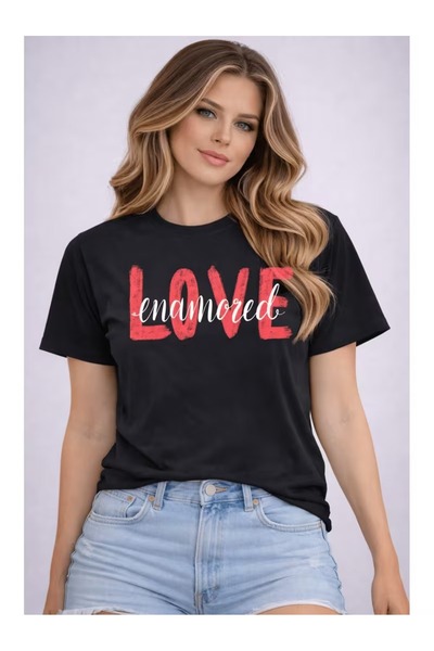 Massgai Ουνισέξ Μπλουζάκι Heart Love με τύπωμα oversized 100% Βαμβάκι